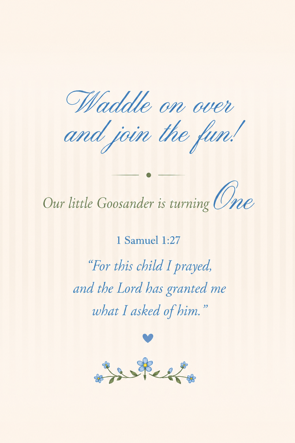 Waddle on over and join the fun — our little Goosander is turning One