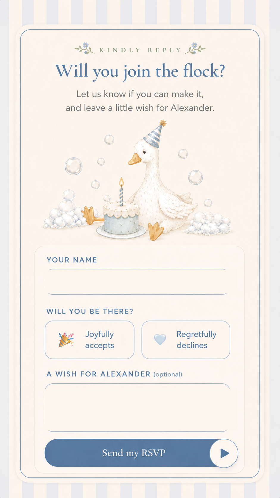 Kindly reply — will you join the flock?